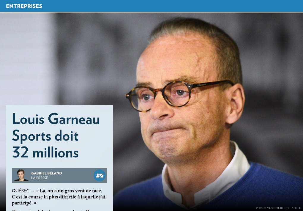Louis Garneau Sports doit 32 millions - La Presse+