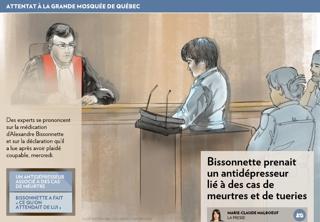 Bissonnette prenait un antidépresseur puissant - La Presse+