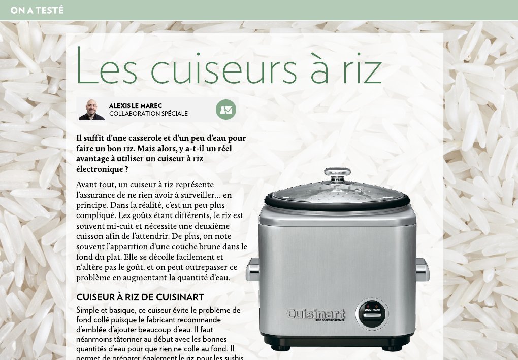 Les cuiseurs à riz - La Presse+