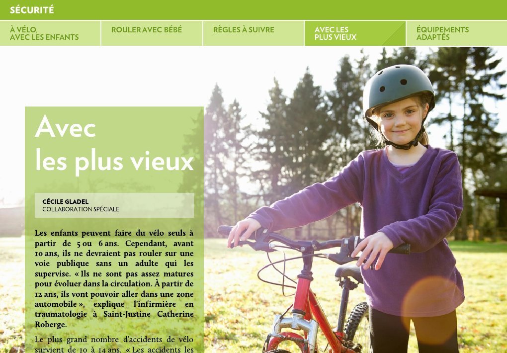 À vélo, avec les enfants - La Presse+
