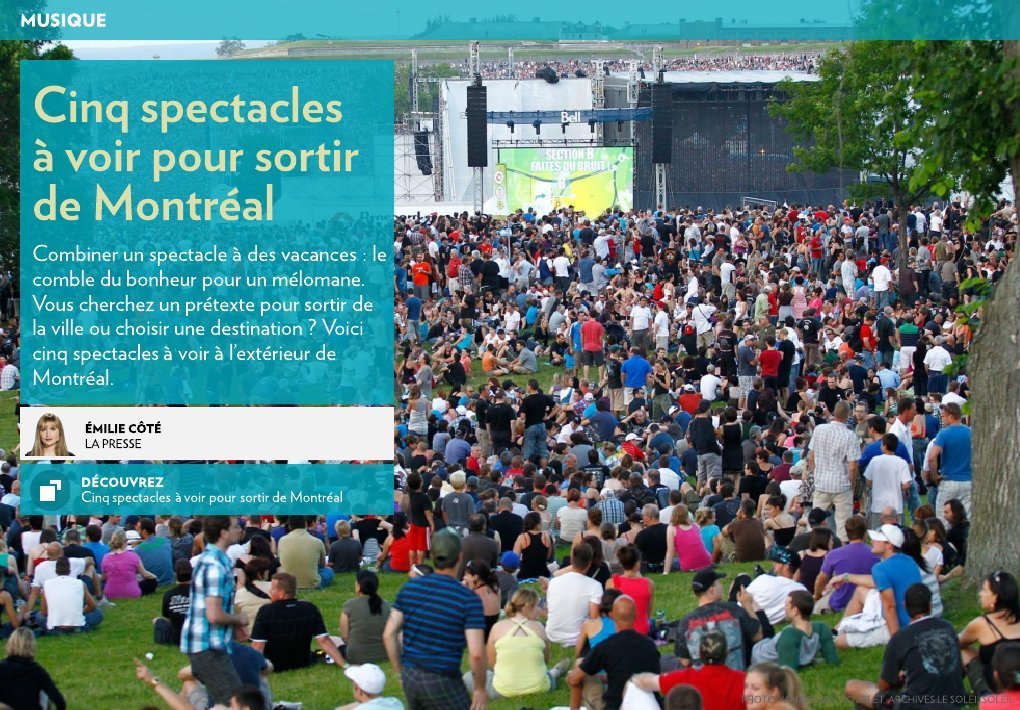 Cinq spectacles à voir pour sortir de Montréal La Presse+