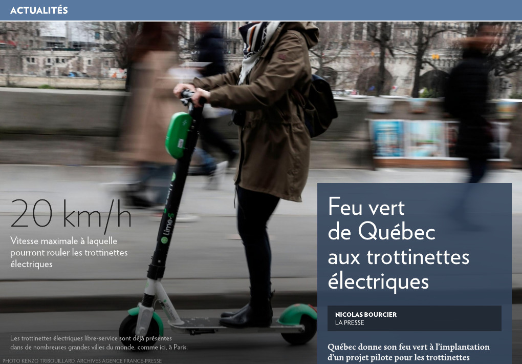 C'est parti pour les trottinettes électriques en libre-service à Montréal