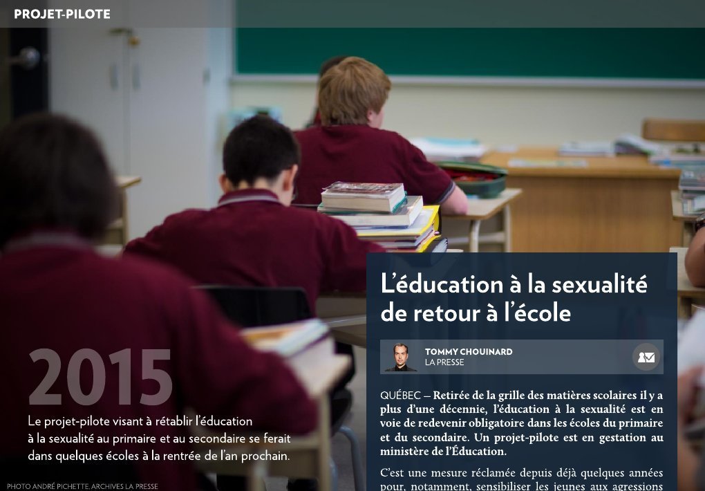 Léducation à La Sexualité De Retour à Lécole La Presse