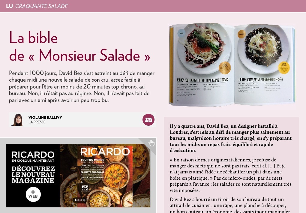 La bible de « Monsieur Salade » - La Presse+