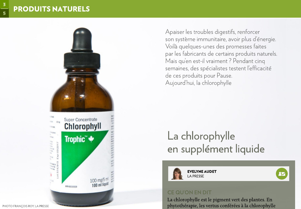 La Chlorophylle En Suppl Ment Liquide La Presse