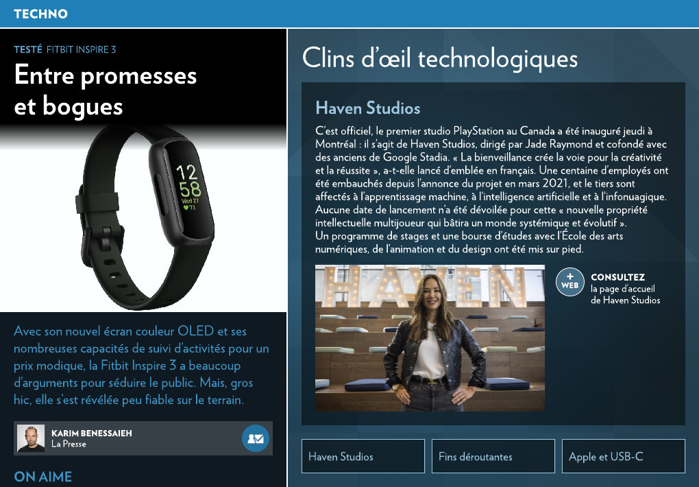 Testé : montre Fitbit Inspire 3 - La Presse+