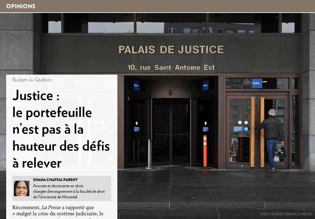 Justice : le portefeuille est insuffisant - La Presse+