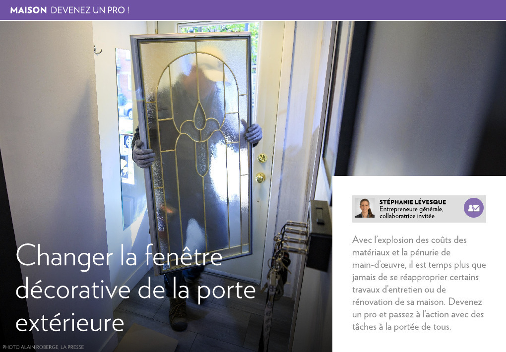 Changer la fenêtre décorative de la porte d'entrée - La Presse+