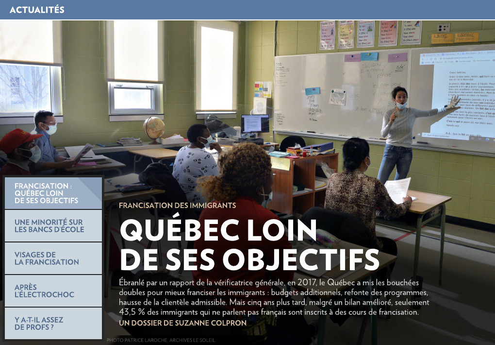 Francisation : Québec loin de ses objectifs - La Presse+